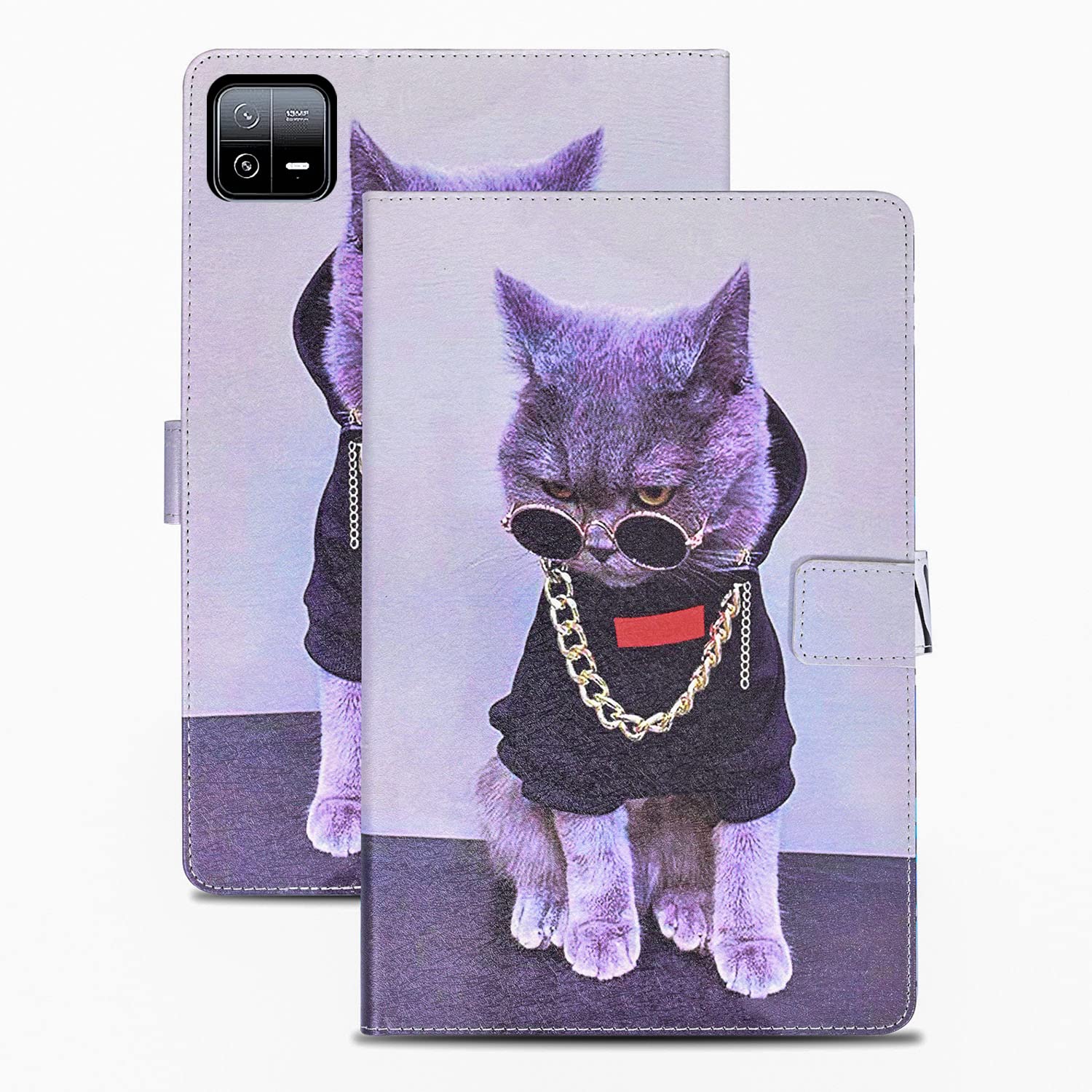Rostsant Case for Xiaomi Pad 6/Pad 6 Pro 2023 11 Inch PU Leather Sleeve Magnetic Stand Xiaomi Pad 6/Pad 6 Pro 2023 Wallet Tablet Protective Case for Xiaomi Pad 6/Pad 6 Pro 11 Inch - Cool Cat