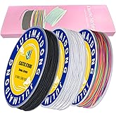 JULIMAIDONG 3 Rolls 1.0 mm 255 Feet Rainbow/White/Black Elastic Bracelet Stretchy String Cord, Stretch Bead Cord for Bracelets Jewelry Making, Necklaces, Beading and Crafts