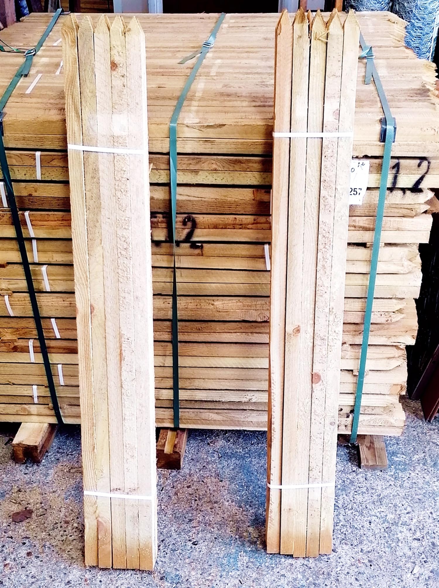 F&G Supplies 20 x 1.2m (4ft) Tall Wooden Square Garden Tree Plant Stakes - HC4 Pressure Treated For A Long Life Made From Baltic Slow Grow Timber For Strength, Square with Pointed End