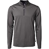 Cutter & Buck Mens Virtue Eco Pique Micro Stripe Recycled Mens Big & Tall Quarter Zip