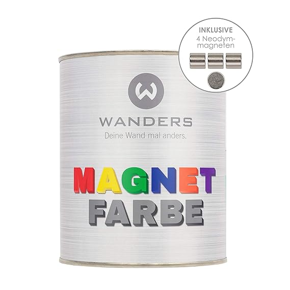 Wanders24 Magnetfarbe (1 Liter, Dunkelgrau) magnetische Farbe zur Erzeugung haftstarker Oberflächen, designed in Germany, ink