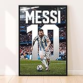 Messi Poster, Famous Soccer Player Posters, Leonel Messi Posters For Boys Bedroom, Soccer Wall Art, Gift for Fan Football, Leonel Messi Wall Art, Living Room Sport Room Gift for Fan Football- 12x18 Inches