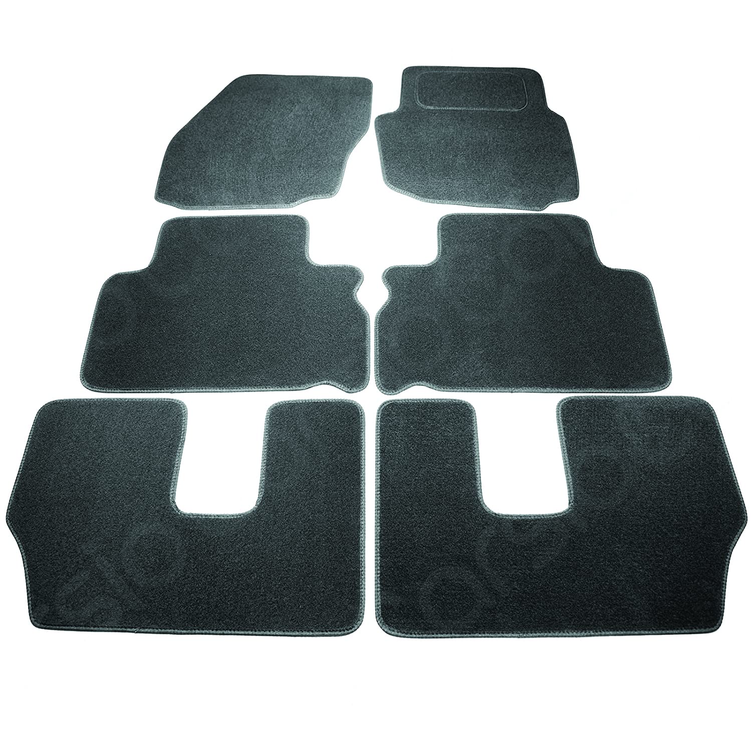 Carsio Carpet Car Mats For Ford S Max 7 Seater 2006 to 2010 Tailored Fit Floor Mat Complete Accessory Black Custom Fitted - All Weather, Anti-Slip Backing & Black Trim