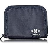 Umbro for Men, Kids Zippered Bi-Fold Minimalist Slim Nylon Wallet (Navy)