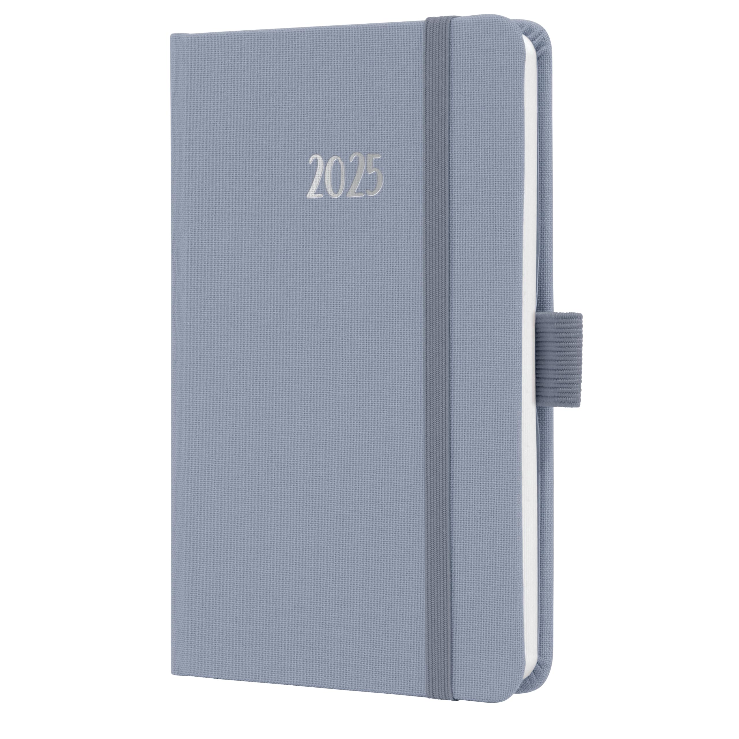 SIGEL J5406 Weekly Planner Jolie 2025, FSC-Certified, 2 Pages = 1 Week, hardcover with a Fabric Surface, Approx. A6, Lilac, 174 Pages