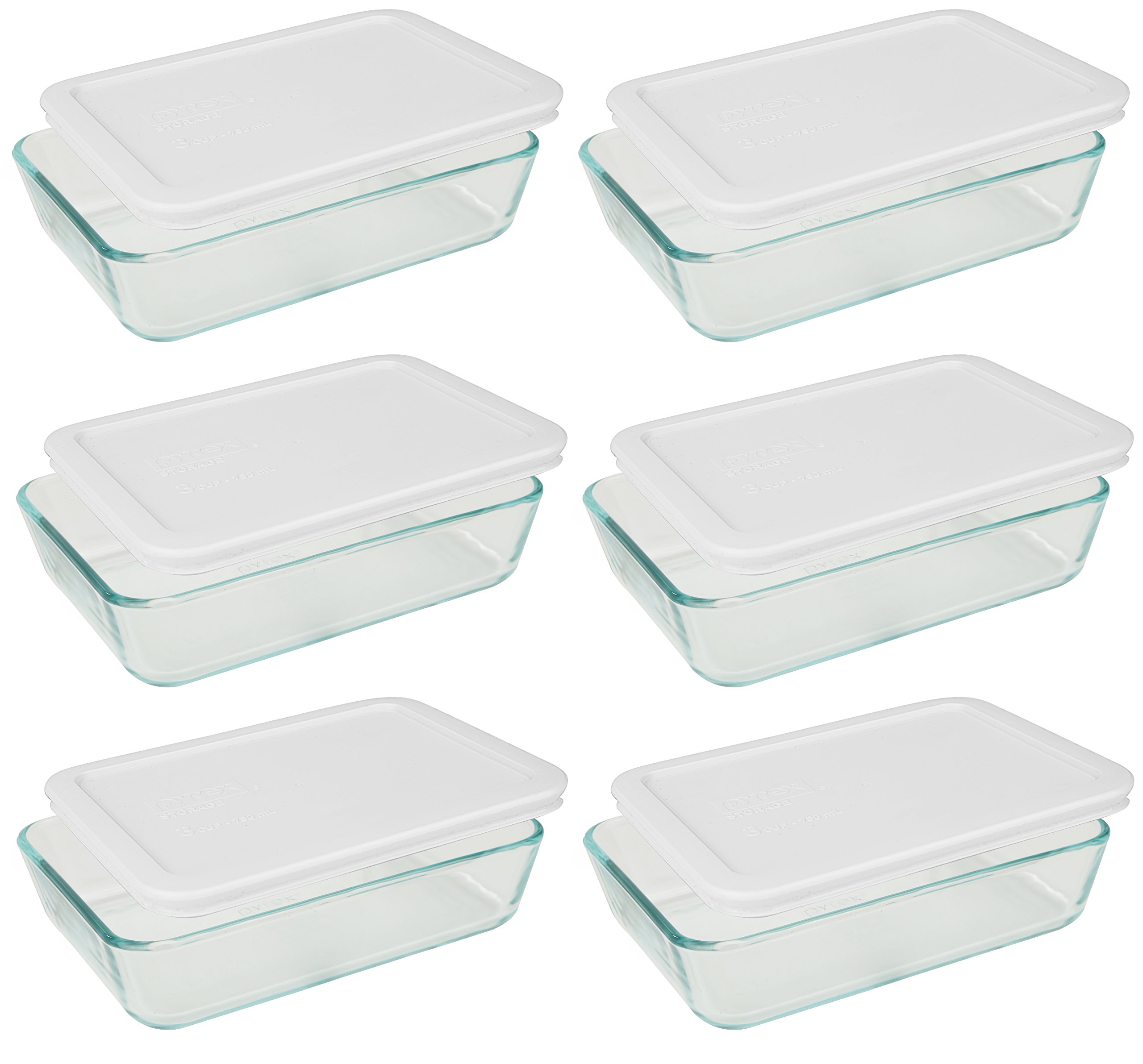 Pyrex 7214PC 4.8 Cup Dark Blue Rectangle Plastic Food Storage Lid 2 Pack