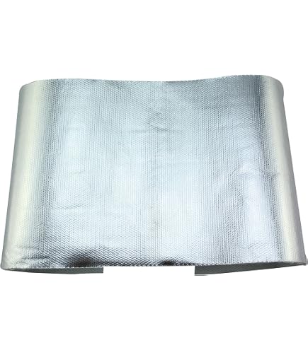 Xinhan (Silver,Black) Aluminum and Fiberglasss Heat Shielding Universal Starter Heat Shield Wrap Kit With 3 Stainless Steel Zip Ties (Silver, 7 IN x 24 IN