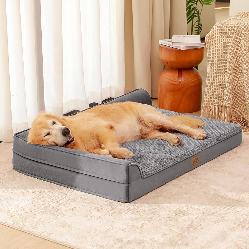 Orthopädisches Hundebett Waschbar für Sehr Große Hunde, XL Grau