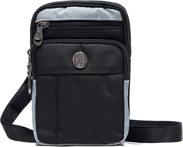 Amazon Shitorasu ガジェットポーチ ベルトポーチ スマホポーチ カラビナ 付き 小物入れ 撥水加工 ショルダーストラップ付属 7インチスマホ対応 アウトドア 登山 作業用に シルバーグレー ポーチ