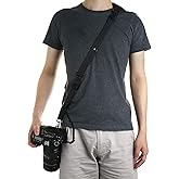 Ruittos Camera Strap,DSLR Shoulder Strap Crossbody Sling Quick Release Storage Pocket Black