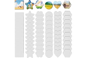 ZhouBoat 60 Pcs Magnetic Canvas Panel Mini Canvas Boards for Painting 3 Inch Small Canvases Bulk Mini Canvases DIY Decorative Magnets Painting Crafts for Fridge Locker Home Office Decor (Mixed Styles)