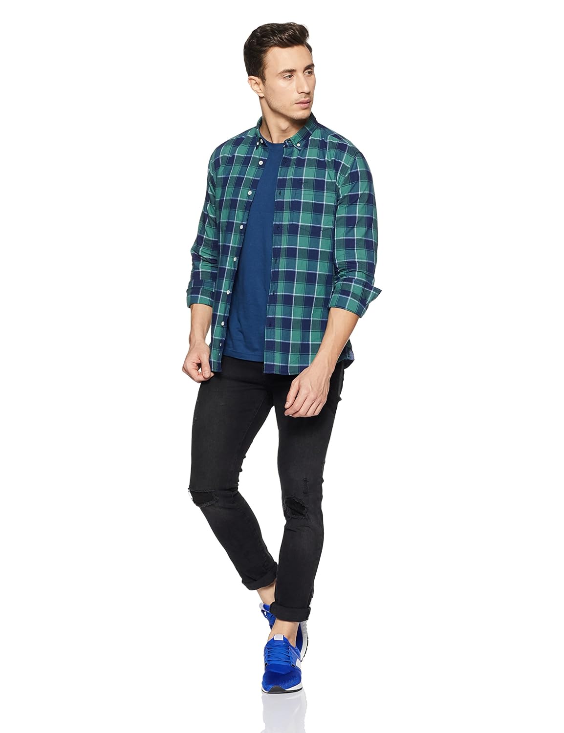 flying machine men's checkered slim fit casual shirt