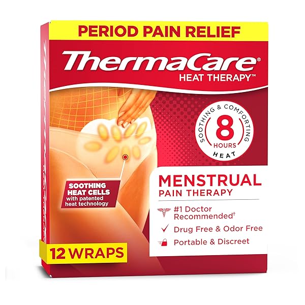 THERMACARE MENSTRUAL HEATING PADS – PORTABLE, ADHESIVE HEATWRAPS...