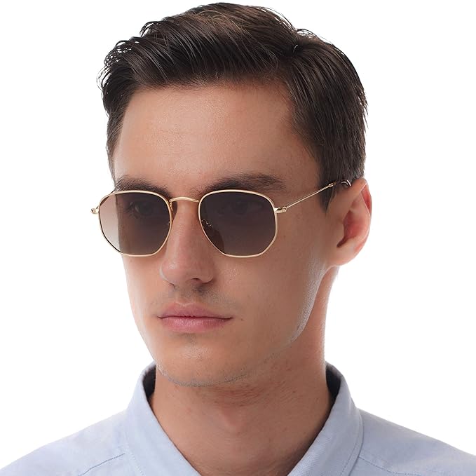 hexagonal flat sunglasses