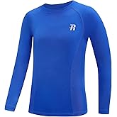 Runhit Boys Compression Shirt Kids Long Sleeve Athletic Undershirt Youth Quick Dry Base Layer for Football Baseball