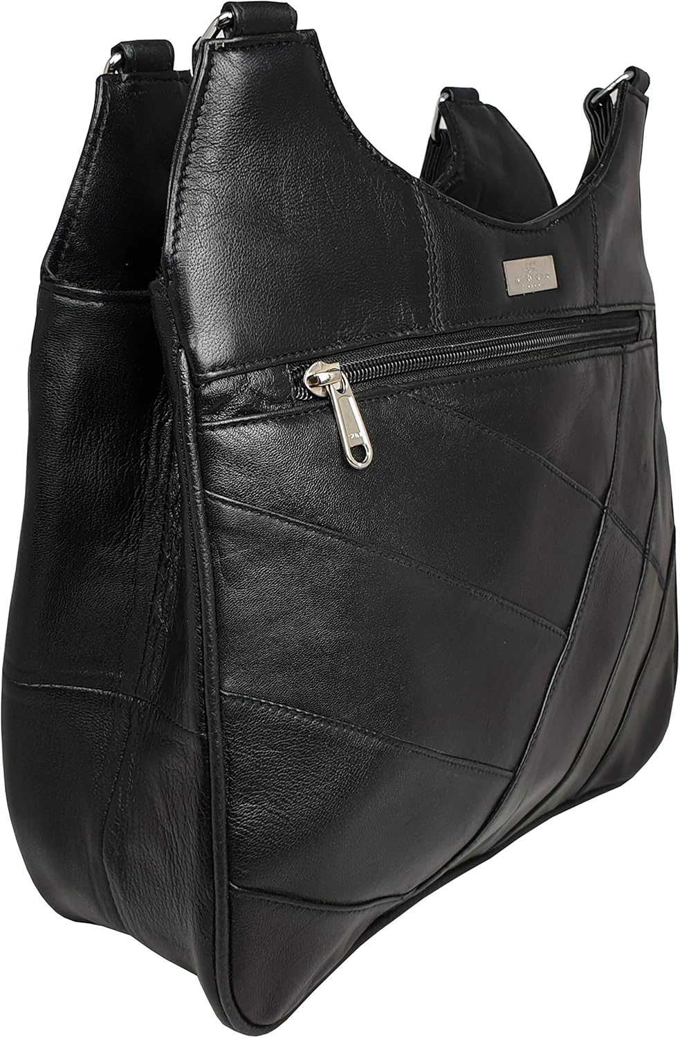 Quenchy London Ladies Real Leather Handbag, Womens Shoulder Hand Bag with 2 Top Handles, 8 Pockets - Image 4