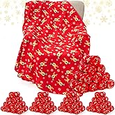 Mindsoft 48 Pcs Christmas Throw Blankets Bulk 50 x 60 Inch Xmas Reindeer Snowflakes Winter Holiday Red Soft Cozy Fleece Blanket for Winter Bedding Couch Chair and Homeless Gift Home Decorations (Cute)