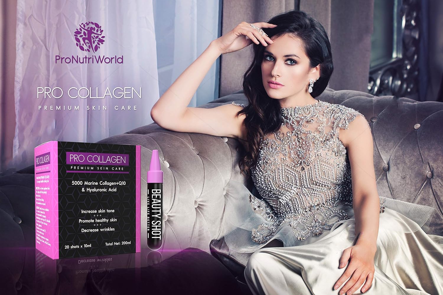 ProNutriWorld Premium Liquid Marine Collagen Shots 5000mg, Hydrolysed Fish Collagen Peptides with Hyaluronic Acid - Image 3