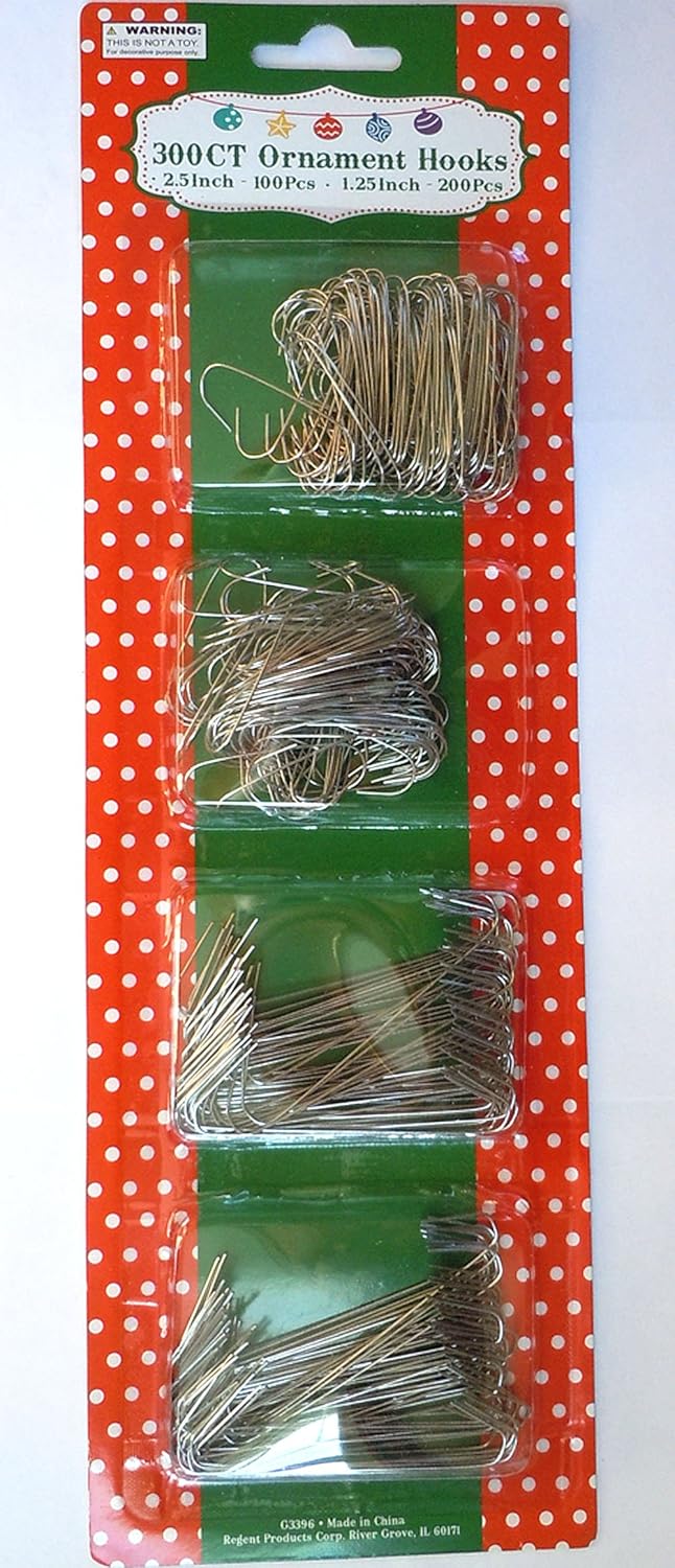 Ornament Hooks - Silver Ornament Hooks Pack Of 300