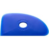 Mudtools Shape 4 Polymer Rib, Blue Firm - Corner Edge Pottery Tool | Gives a beautiful line on the clay; two flat surfaces and three radiuses; made in the USA; color code B4