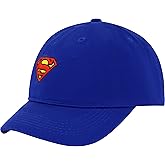 DC Comics Superman Baseball Cap, Adult Adjustable Dad Hat with Curved Brim for Men and Women, Royal, One Size