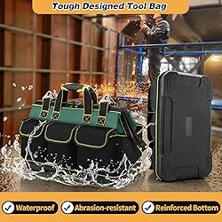 17 Inch Open Top Tool Bag with Hard Bottom, Tool