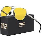 LUENX Aviator Sunglasses for Men Women Polarized New Shades Large Metal Frame - UV 400 Protection