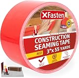 XFasten Red Construction Coating Tape 3" x 180ft - Weatherproof Seam & Vapor view 1