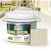 Coral Crystal Self Leveling Epoxy Colored Sand Floor Paint for Concrete | Epoxy Floor Paint 210 Fl Oz, Easy Pour &amp; Roll to Renew Garage,Basements,Patios, Outdoor(Vanilla Pepper,Net Content 10KG)