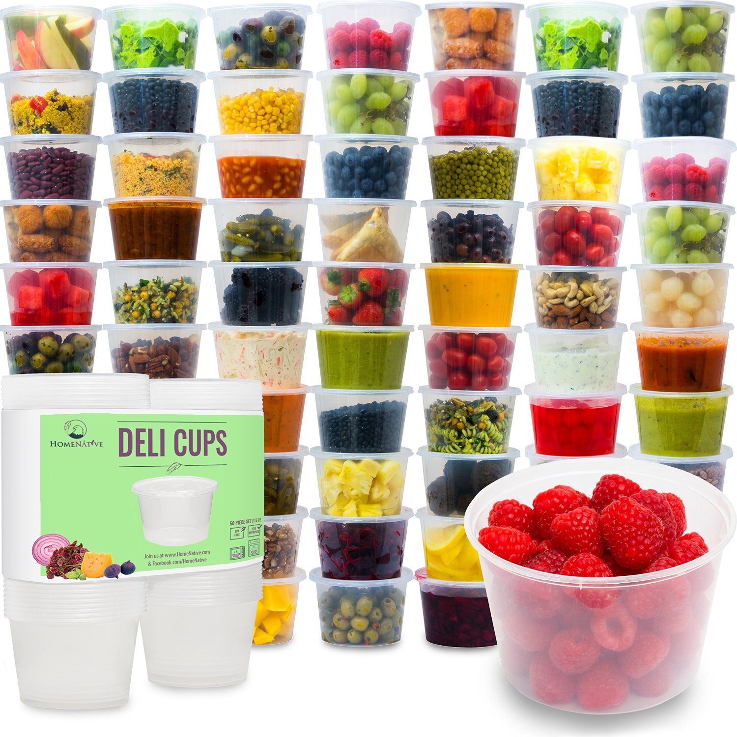 Plastic Food Storage Containers with Lids Restaurant Deli Cups