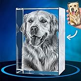 ArtPix 3D Crystal Photo, Personalized Dog Memorial Gifts with Your Own Photo for Dog Lovers, Pet Owners, 3D Laser Etched Picture, Engraved Crystal in Memory of Dog, Customized Gifts
