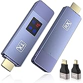 Wireless HDMI Transmitter and Receiver, Wireless HD Extender Plug & Play Portable 2.4G/5G with LED Screen HDMI Kit for Streaming Video and Audio to Monitor from Laptop/Pc/Tv Box/Projector