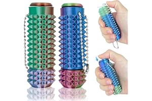 HLXY Little Ouchies Pain Stim Fidget Toy - Spiky Grippie Stim Keychain, Portable Fidget Toy for Adults Teens, Anxiety Relief, Sensory Toy for Stress Relief & Focus, Office Desk Toys Novelty Gifts (2PCS)