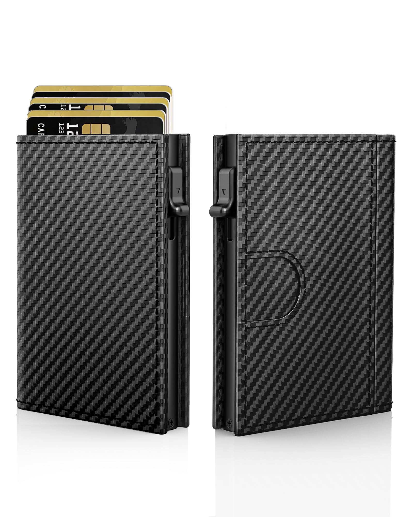 Photo 1 of Vast Scenery Wallet for Men - Sleek & Functional - Secure RFID Blocking Wallet with Smart Metal Pop Up Credit Card Holder, Minimalist Slim Front Pocket 11+ Cards ID Window Cash Slot, Gift for Him
