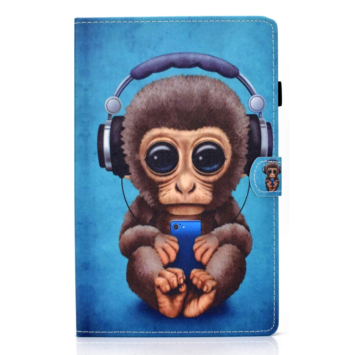 Bspring Case for Lenovo Tab M10 HD (2nd Gen) 10.1-inch Tablet 2020 Ultra Slim TPU Leather Cover Anti-Drop Protective Cover Case for Lenovo Tab M10 HD (2nd Gen) TB-X306X/TB-X306F,Monkey