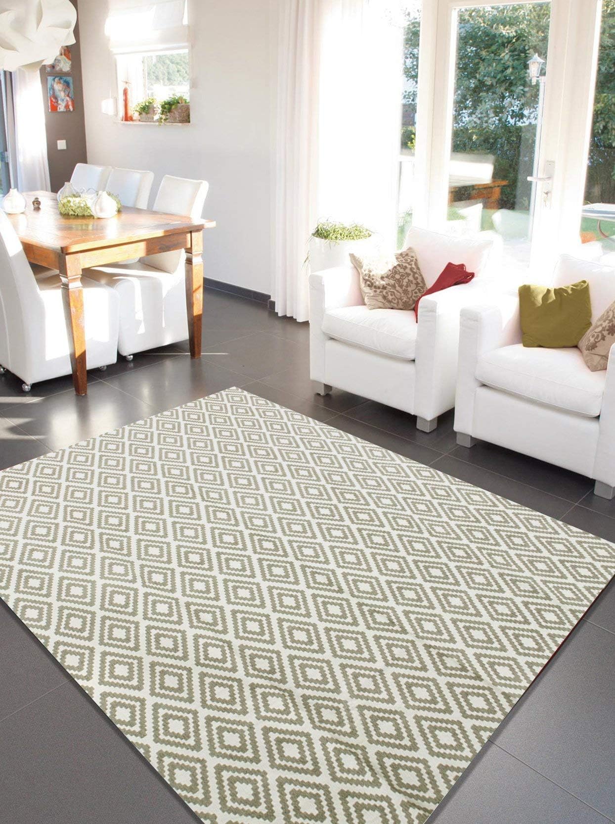 Glam Home Carpet Nirmal White/Taupe
