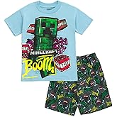 Minecraft T-Shirt and Shorts Outfit Set Toddler to Big Kid Sizes (4-18-20)
