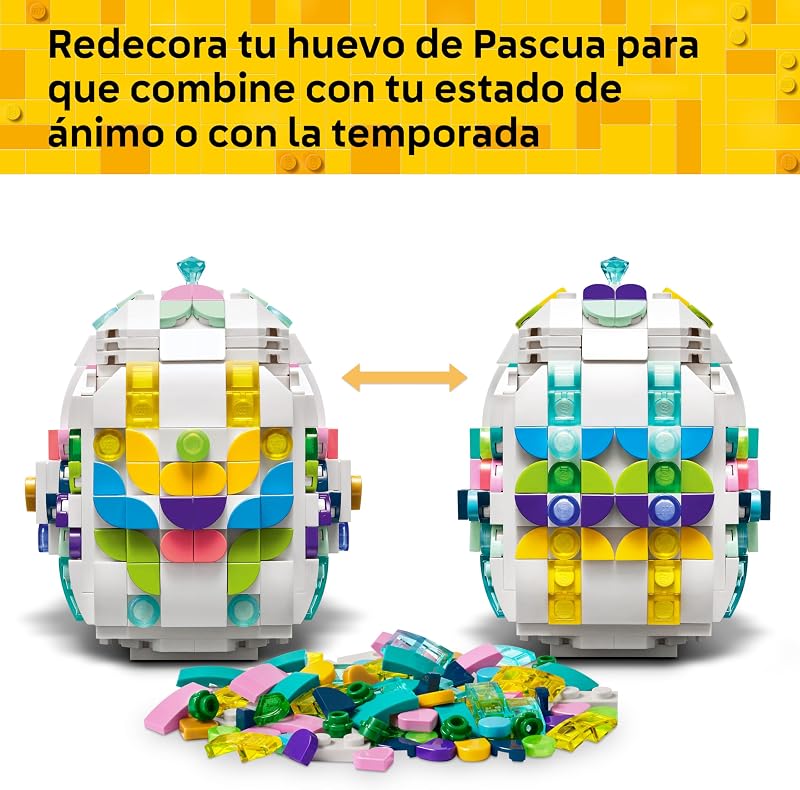 Ovo de Páscoa Decorativo - Decoração de Casa com Coração de Ouro e Pedras Preciosas - Artesanato de Páscoa para Crianças - Presente para Raparigas e Rapazes 9+ Anos - 40816