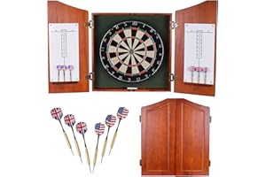 HATHAWAY Centerpoint Bristle Dartboard and Solid Wood Cabinet - Dark Cherry Finish