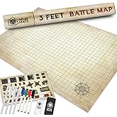 Melee Mats DND Map Starter Set - 24” x 36", Wet & Dry Erase Battle Terrain Grid for Dungeons and Dragons - Ultimate Tabletop Gaming Experience with Accessories