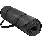 Fitvids 1/2-Inch Extra Thick High Density Anti-Tear Exercise Yoga Mat with Carrying Strap