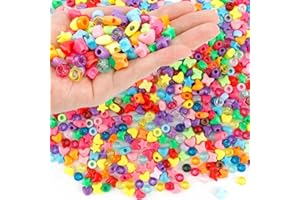 QPIXVB 1000pcs Pony Beads,Beads for Bracelets, Bracelet Beads, Pony Beads Bulk, Beads for Crafts, Pony Beads for Hair, DIY Bracelet Necklace Jewelry Making Supplies, Kandi Beads, Colorful Beads