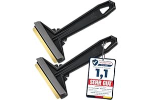 L & P CAR DESIGN Car Ice Scraper Brass Blade - fast, easy & efficient - [ 2 Pack ] Brass Ice Scraper for Car - Ice Scrapers for Car Windshield Ice Scraper - Original Murska from Europe - for Winter - A054-2 Black Gray
