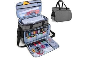 LUXJA Sewing Machine Carrying Bag with Removable Padding Pad, Tote Bag for Sewing Machine and Extra Sewing Accessories, Gray