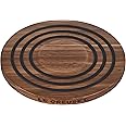 Le Creuset Magnetic Wooden Trivet, Acacia Wood with Black Silicone Rings