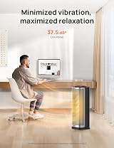 DREO 16 Inch Electric Heater Ceramic 2000W 70° Oscillation 34dB Silver view 4