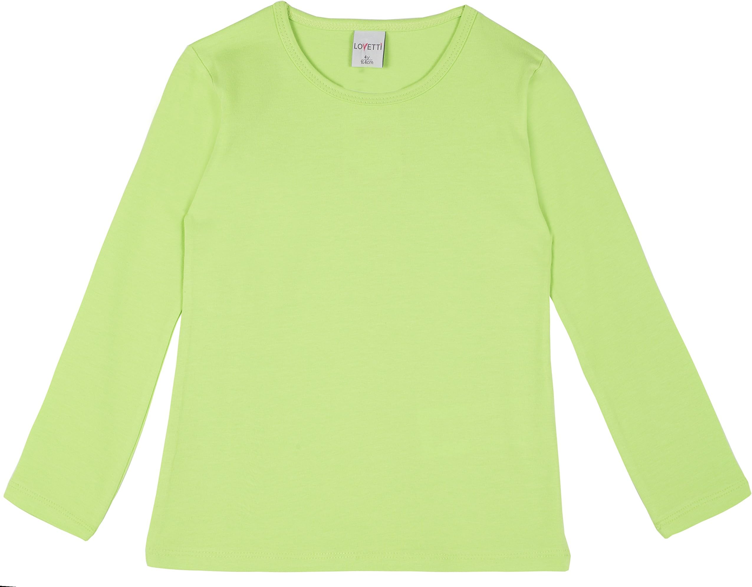 Lovetti Girls' Basic Long Sleeve Round Neck T-Shirt