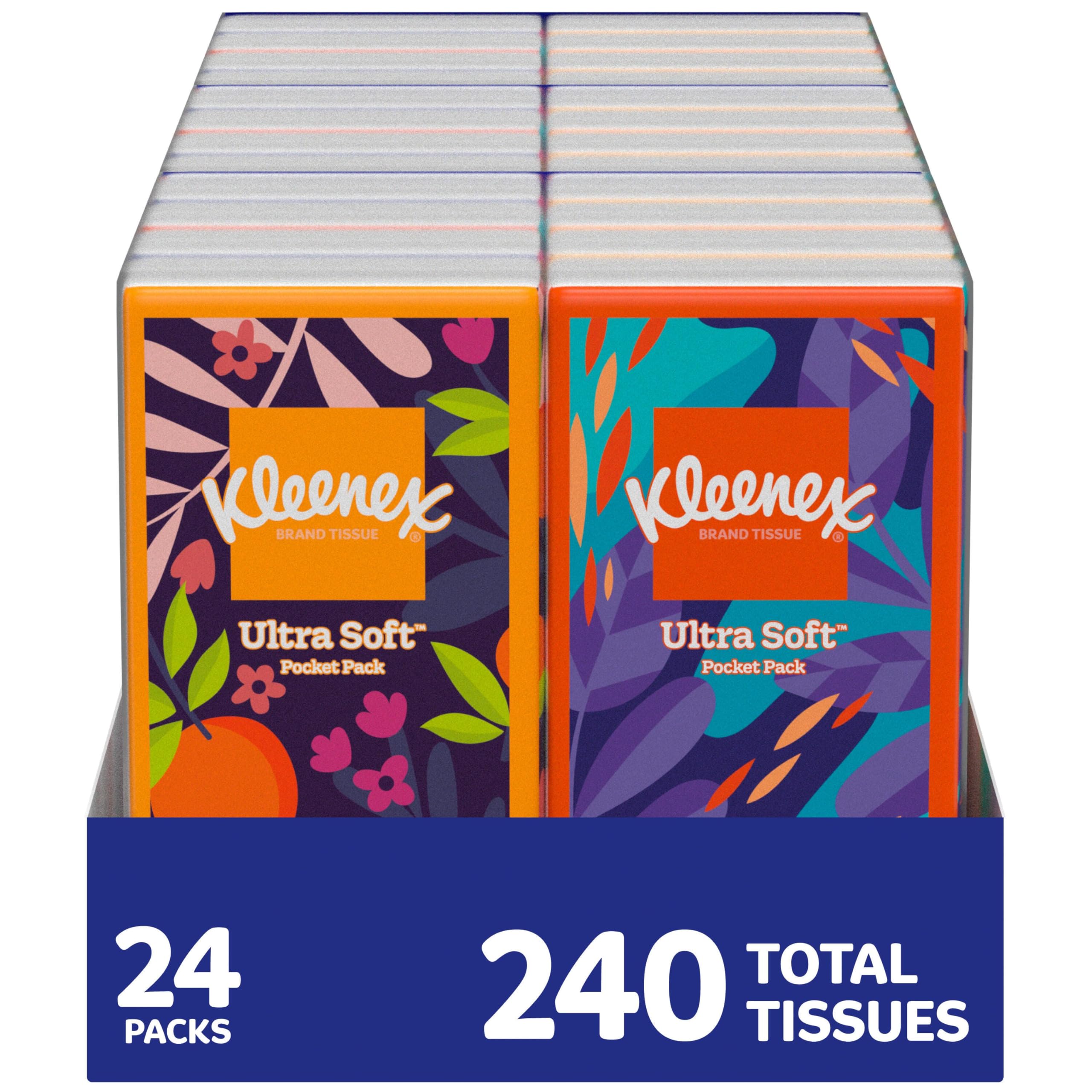Kleenex On-The-Go Facial Tissues, 72 Travel Packs, 10 Tissues per Pack