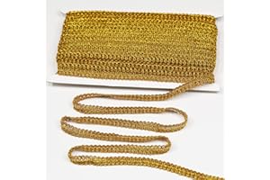 dlboboai Gimp Braid Trim Polyester Braided Ribbon 15 Yards 12mm Wide Centipede Braided Lace Trim for Sewing Crafts Clothing Curtains Accessories Lampshade Home DIY Decoration (Gold, 12mm Wide)
