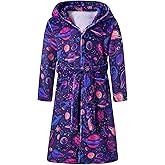 uideazone Boys Fleece Robe Kids Hooded Plush Bathrobe Soft Warm Sleepwear for Teen 7-14 Years